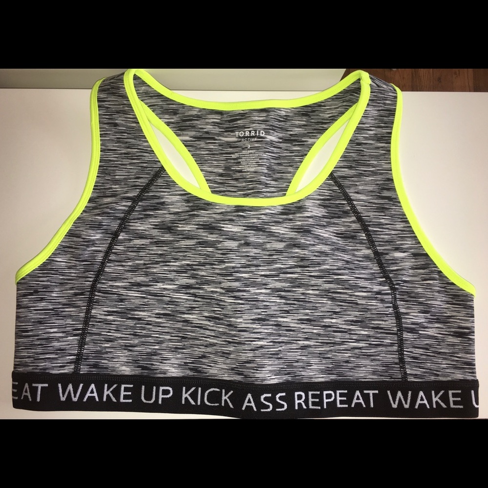 ➡️ Wake Up Kick Ass Repeat Sports Bra 💁🏽‍♀️